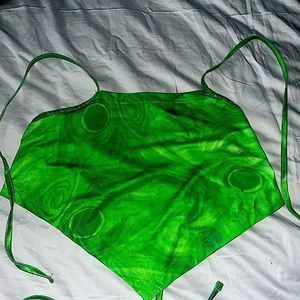 Tie dye bandana crop halter top